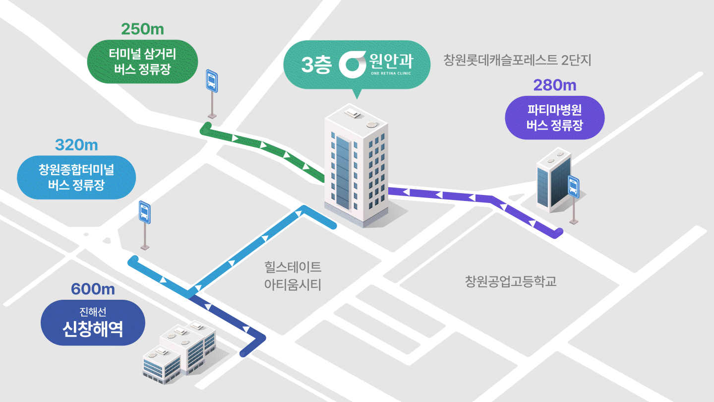 원안과 위치 지도