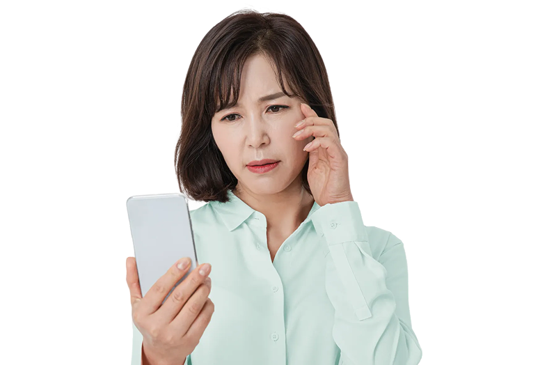 눈을 가리고 있는 환자